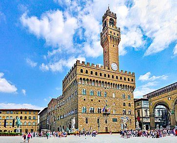 Piazza della Signoria e Palazzo Vecchio a Firenze.