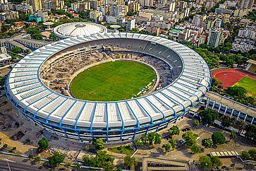 Vista aerea dello Stadio Maracana a Rio De Janeiro.