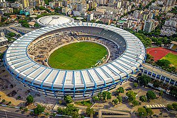 Vista aerea dello Stadio Maracana a Rio De Janeiro.