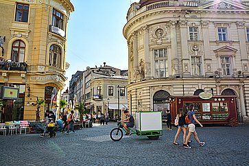 Il centro di Bucharest, nel quartiere Lipscani.