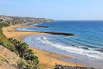 Panorama della spiaggia di Playa Ingles a Gran Canaria.