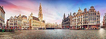 Panorama della Grand Place, a Bruxelles.