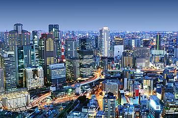 Skyline di Osaka fotografato dalla zona di Umeda.