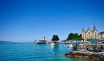 Vista sul lago Leman a Vevey.