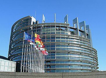 L'edificio del Parlamento Europeo, a Strasburgo.