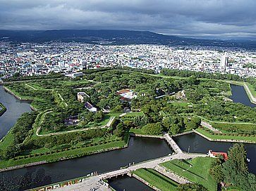 Il forte Goryokaku a forma di stella, ad Hakodate.