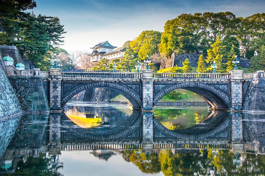 Ponte sul fossato del Palazzo Imperiale di Tokyo.