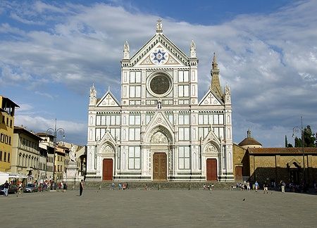 Facciata della Basilica di Santa Croce a Firenze.
