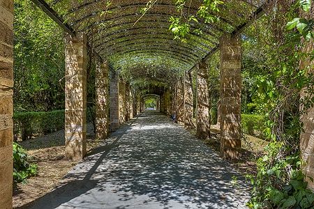 Pergolato ombreggiato nel National Garden di Atene.