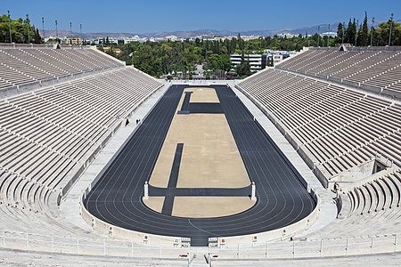 Il Panathenaic Stadium ad Atene, Grecia, in marmo bianco.