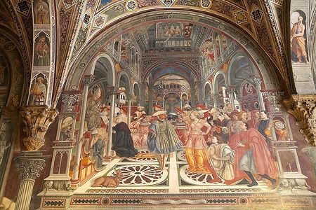 Affresco di Domenico di Bartolo nel Santa Maria della Scala, Siena.
