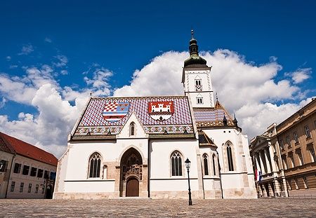 Chiesa di San Marco a Zagabria con il suo iconico tetto colorato.