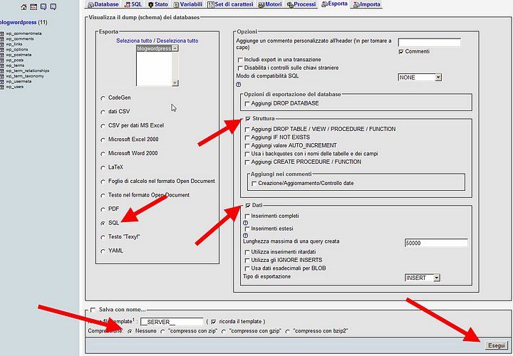 backup da PhpMyadmin