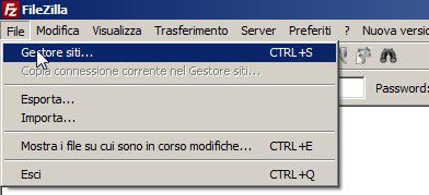 Collegarsi all'ftp con Filezilla