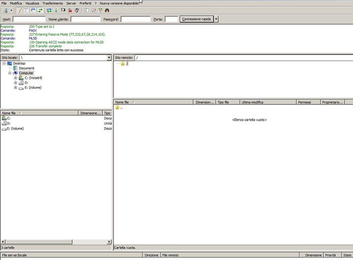 Collegarsi all'ftp con Filezilla