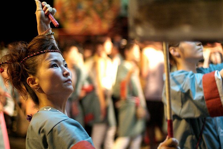 Una danzatrice durante il Nebuta Matsuri.