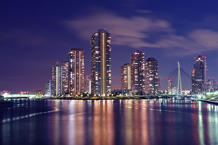 La vista del quartiere di Tsukishima