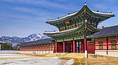 Ingresso principale del Palazzo Gyeongbokgung a Seoul.