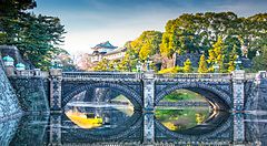 Ponte sul fossato del Palazzo Imperiale di Tokyo.