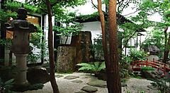 Il giardino dell'Oyado Yamakyu a Takayama.