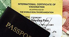 Passaporto e certificato internazionale di vaccinazione.