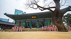 Il tempio Jogyesa a Seoul.
