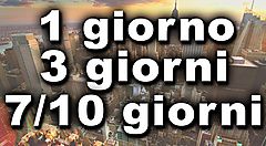 Itinerari di viaggio con diverse durate su sfondo cittadino.