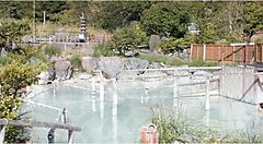 Piscina termale all'aperto circondata dalla natura.