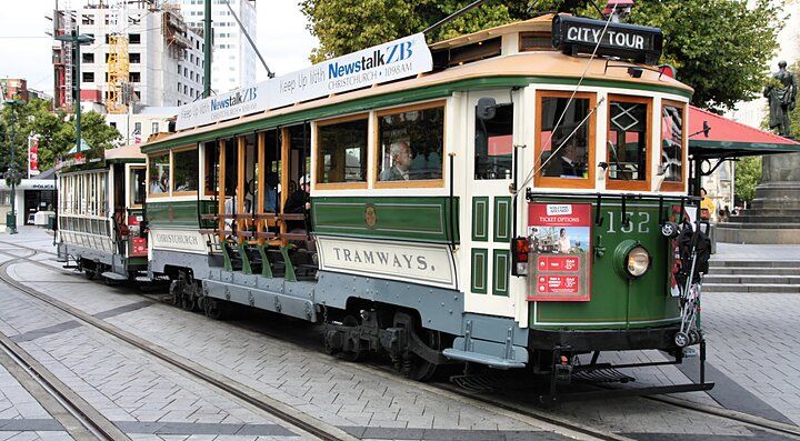 Tram storico nel centro di Christchurch.