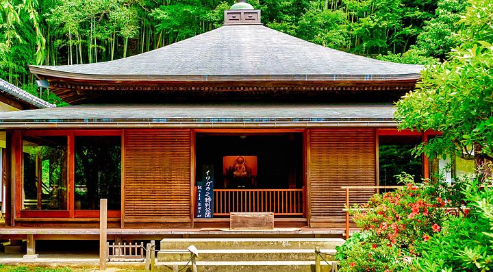 Il Tempio Tokeiji circondato dal verde rigoglioso.