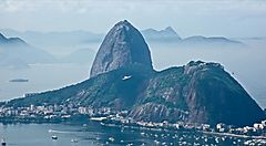 Vista del Pan di Zucchero a Rio de Janeiro, Brasile.