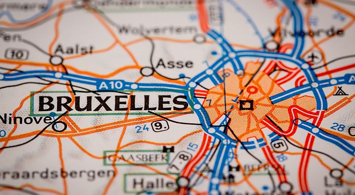 Mappa dettagliata delle strade e delle autostrade di Bruxelles.