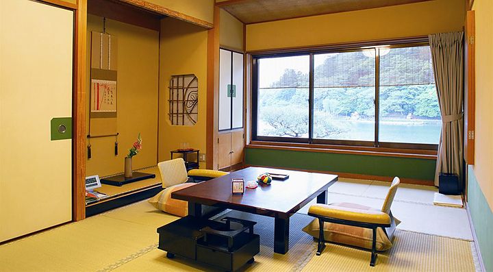 Stanza tradizionale all'Arashiyama Benkei di Kyoto.