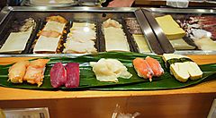 Sushi sul bancone da Shitetsu.