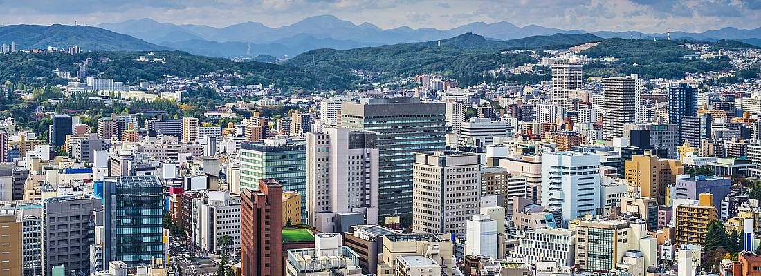 Vista della città di Sendai.