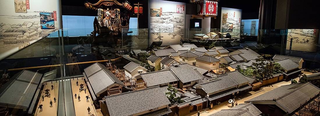 Modellino di un antico villaggio, al Museo della storia di Osaka.