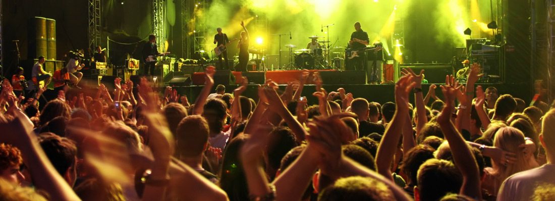 Folla in delirio ad un concerto.