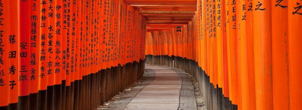 Torii rossi nel santuario di Fushimi Inari a Kyoto.