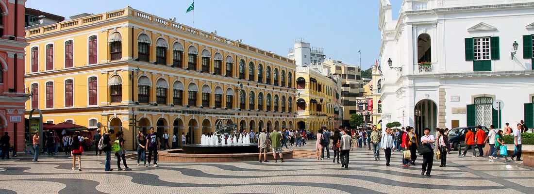 La piazza del Senato a Macao.