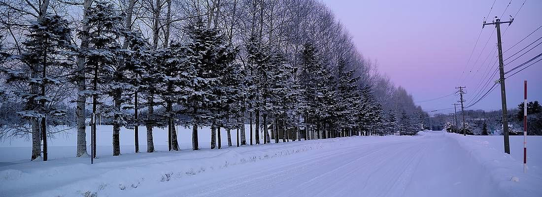 Le strade innevate ad Abashiri.