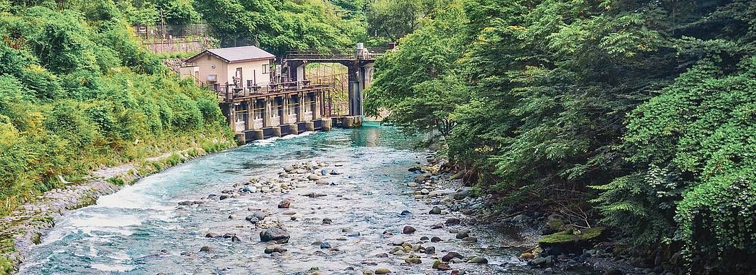 Il torrente a Kinugawa Onsen.