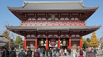 La zona del tempio Senso-ji di Asakusa.