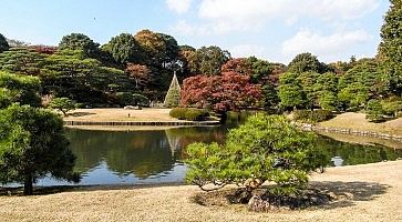 I giardini Rikugien in una giornata autunnale.