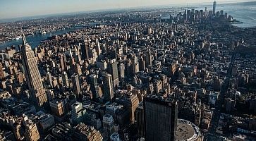 New York vista dall'elicottero.