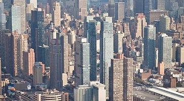 Vista di New York dall'elicottero.