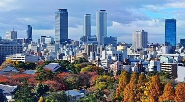 Skyline della città di Nagoya.