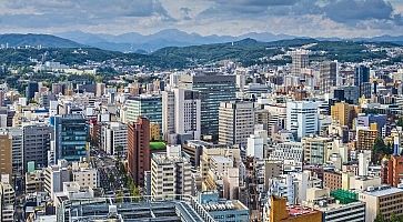 Vista della città di Sendai.