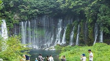 Shiraito waterfall near Mt. Fuji  in Fujinomiya  Prefecture, Japan .