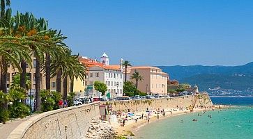 Ajaccio, Corsica, France. Coastal cityscape