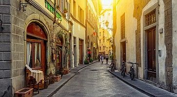 Narrow cozy street in Florence, Tuscany. Italy